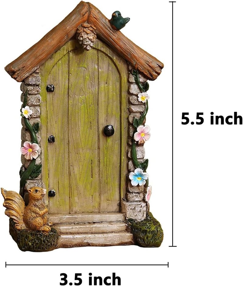 JIUMO Fairy Door for Trees Outdoor - Garden Accessories, Miniature Decor, Magic Enchanted Tree Stump Resin Wall Hanging Gifts - Image 2